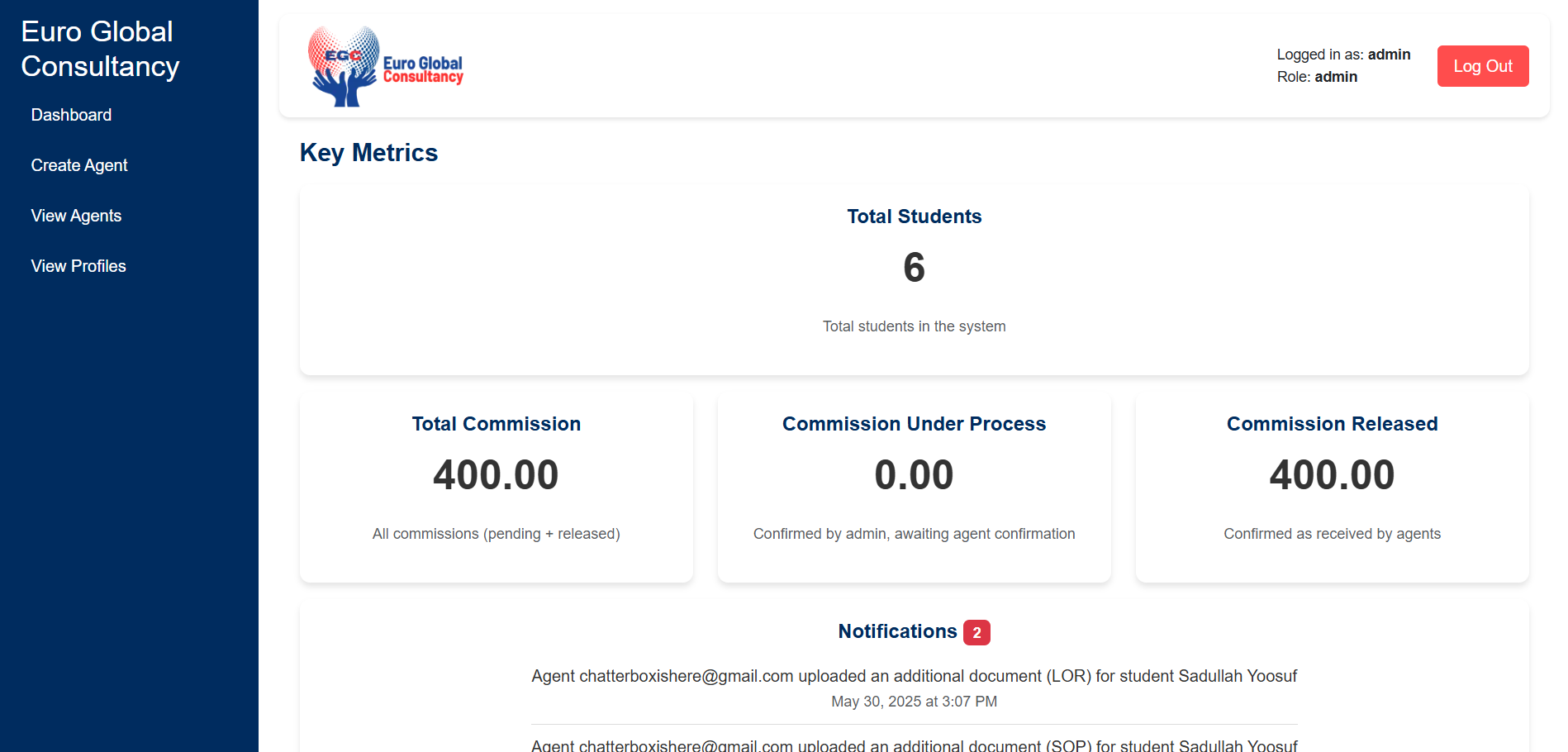 Educational Consultancy Agent Portal